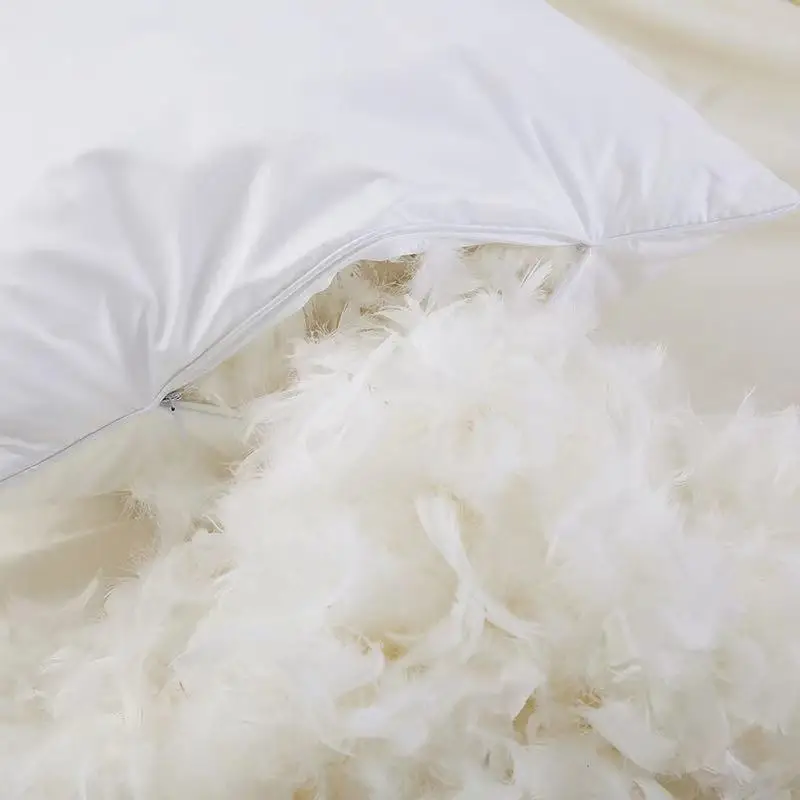 Wholesale goose duck down feather bed pillows premium cervical pillow luxury long pillow