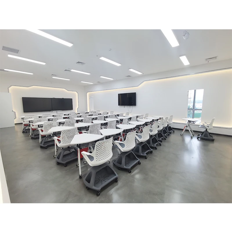 Учебный стул BIFMA для учеников хорошего качества с настольным планшетом и блокнотом для письма, подставка для планшета, школьная мебель