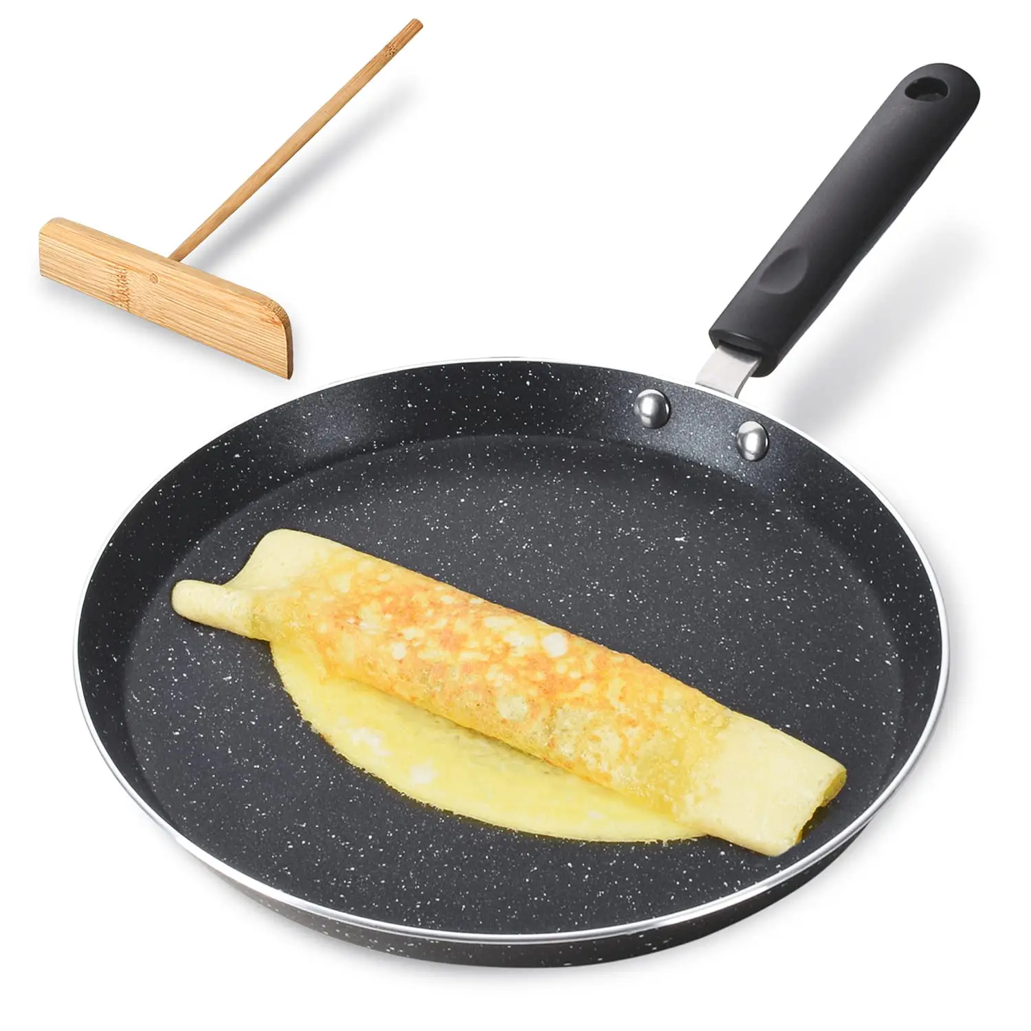 High Quality OEM Aluminum Non-Stick Crepe Pan Easy Clean Compatible Most Stoves Non Stick Frying Pan