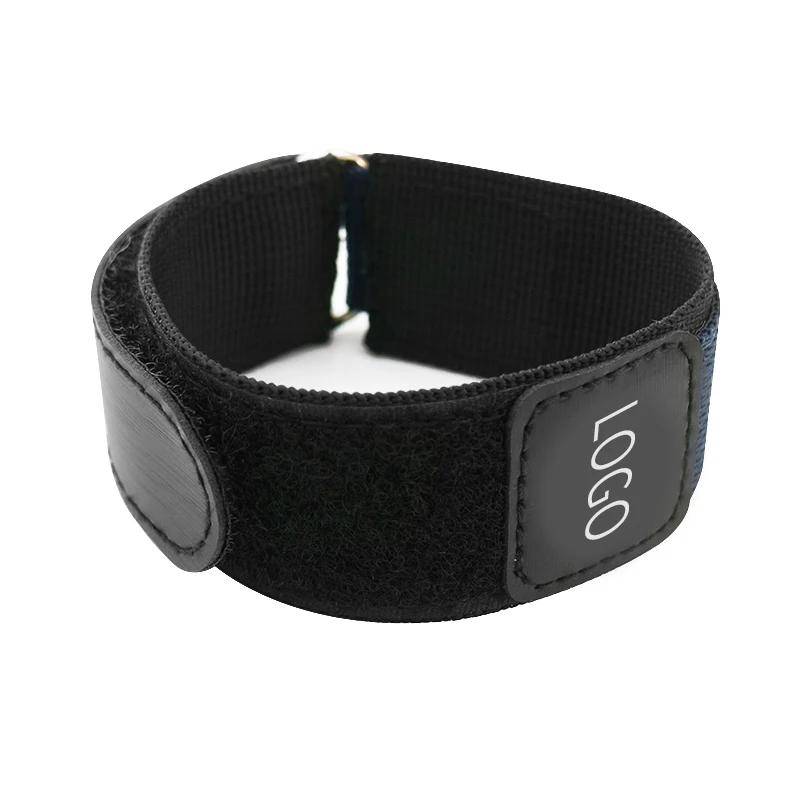 Custom logo nylon sport band hook and loop watch
