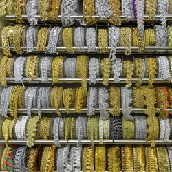 Wholesale Price Hot-Sell Customize Metallic Yarn Gold Lace Trim Ethnic Webbing Lace