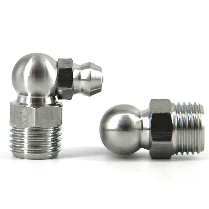 Manufacturer customized high quality 45/90 degree grease gun nozzle stainless steel grease nipple