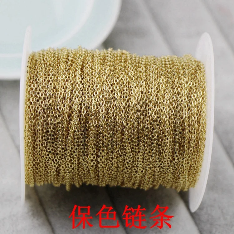 NANA high quality 14k italian gold plated chain,1.0mm brass O shape chain