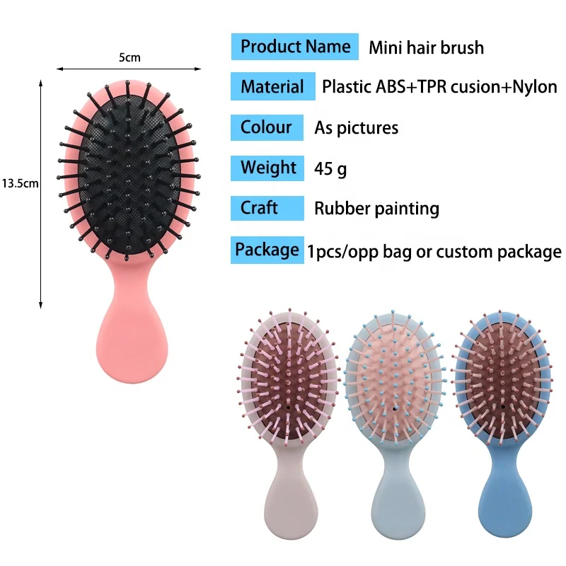 Professional factory plastic small wet hair brush for kids baby