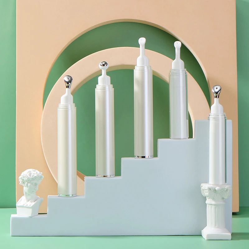 China Factory High-Quality Pearl White Empty 7.5ml 10ml 15ml Airless Pump Eye Cream Lotion Serum Cosmetic Syringe Bottle