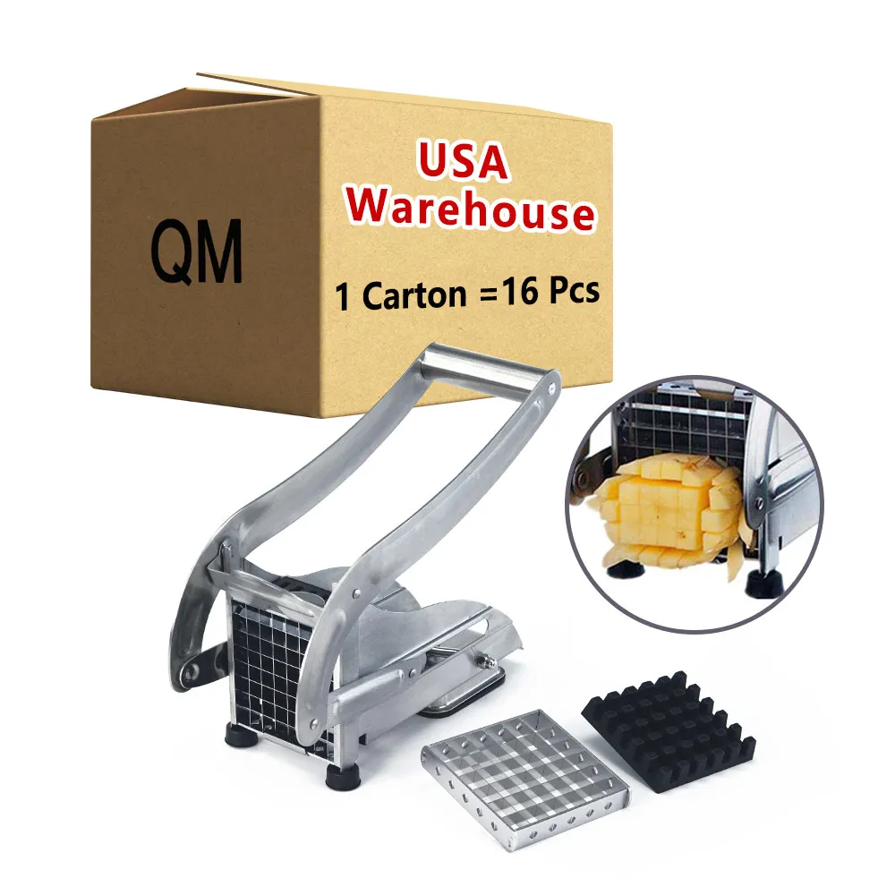 USA Warehouse Free Shipping Manual Potato Cutter With 2 Blade Stainless Steel Commercial Vegetable Chipper