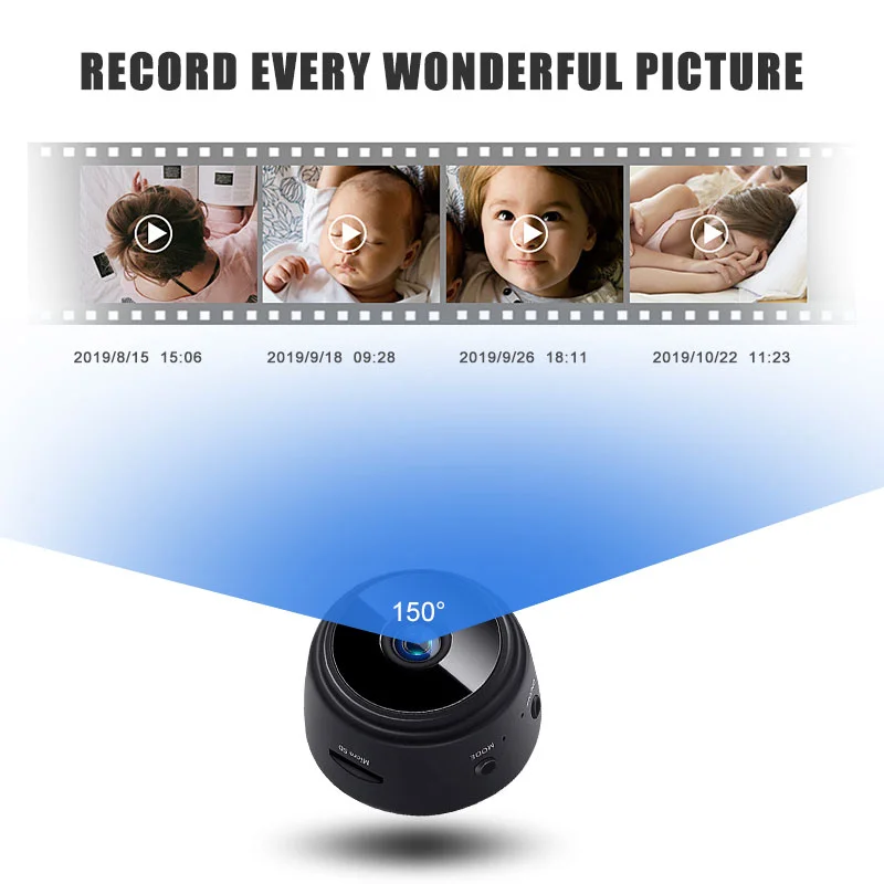 Mini Camera WiFi Small Wireless Hidden Video Camera Full 1080P Audio Night Version Motion Sensor Support SD Card for IOS