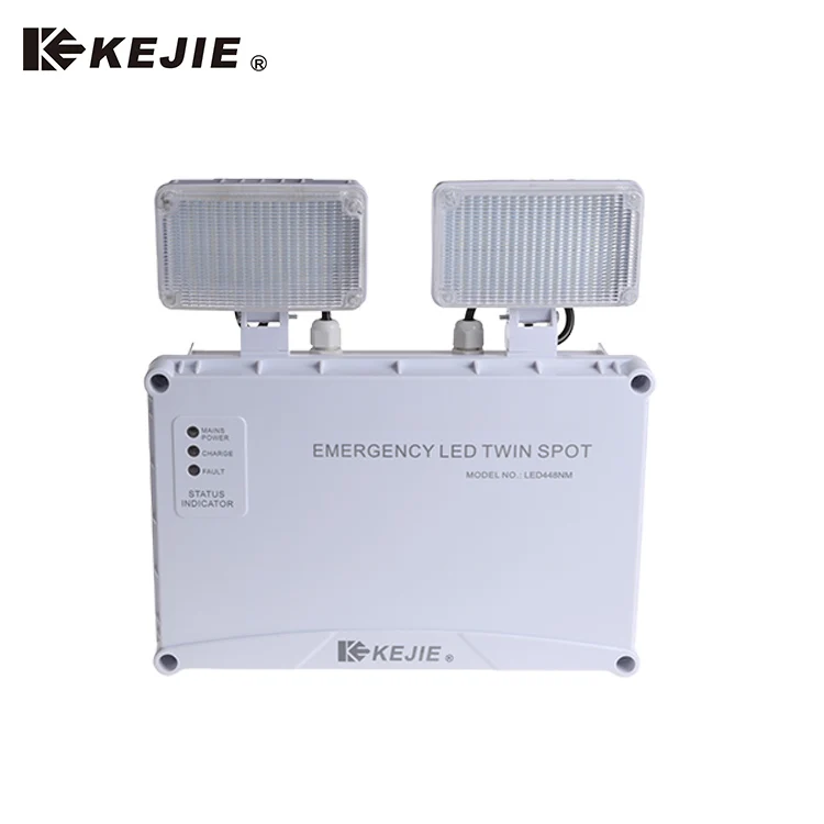 Wall Mounted Automatic Rechargeable Fire Twin Spot Heads Led Emergency Light