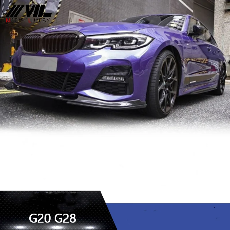 Auto Exterior Accessories Modification Surrounding Carbon Fiber Front Lip Spoiler Bumper For B Model 3 G20