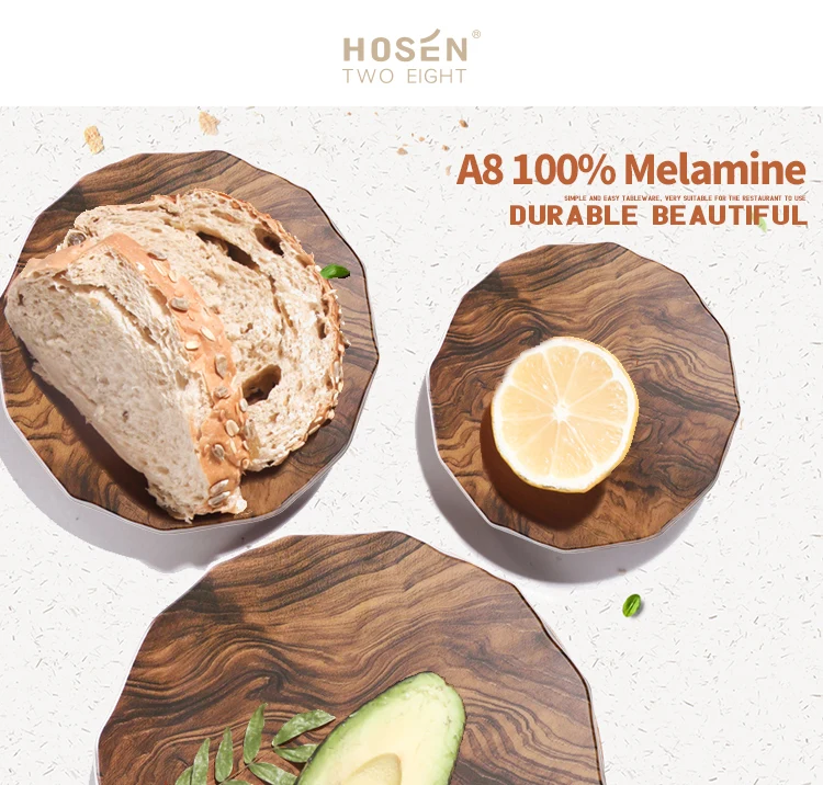 Food Grade Best Price Restaurant Melamine Tableware Supplier, Flat Round Pizza Plate Thick Dinner Plate