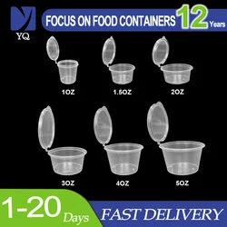 1oz 1.5oz 2oz 3.25oz 4oz 5oz Clear Disposable Takeaway Mini PP Plastic Sauce Cups With Lids