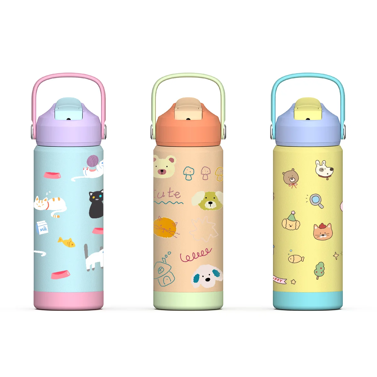 Eco-friendly Double Wall 304 Stainless Steel Thermal Insulation Custom Logo 12oz Water Bottle For Kids
