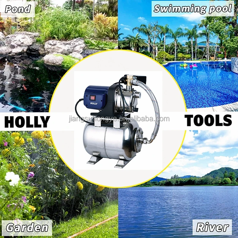 New 600W Automatic Booster Station System Water Supply Pumps with 19L Stainless Steel Pressurized Storage Tank 0.8HP Garden Pump