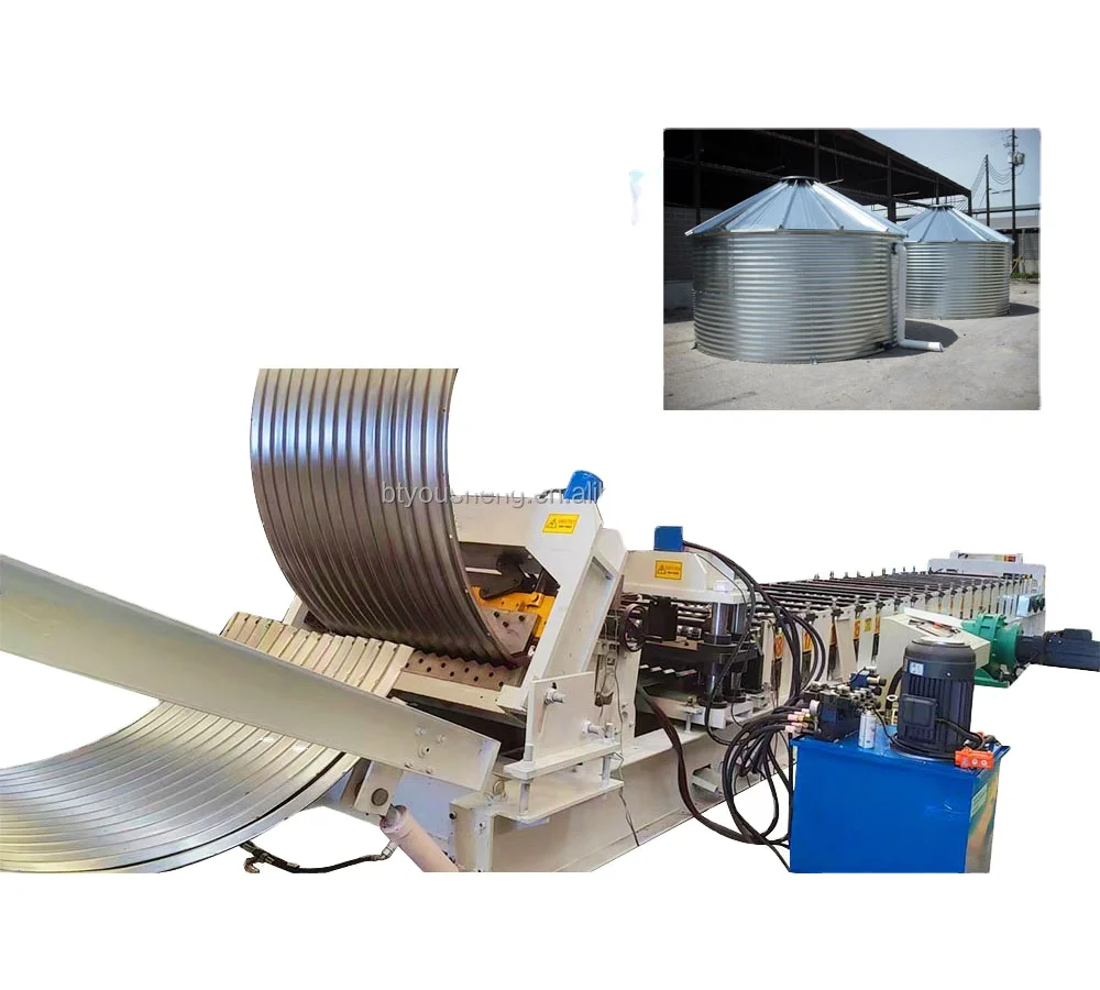 4mm Corrugated Water Tank Grain Bin Storage Making Machine Steel Silo Panel Roll Forming Machine Silo Sheet Machine