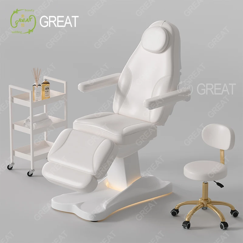 New Design Saloon Furniture Medical Treatment Facial Spa Bed 3 Motors Electric Grey Massage Massage Table Bed and Chair Set