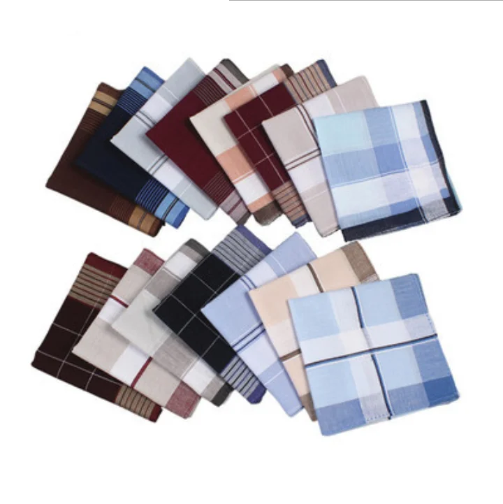 Custom Popular Cotton Handkerchiefs Factory Manufacture Suit Accessories Cotton Pocket Square Handkerchiefs