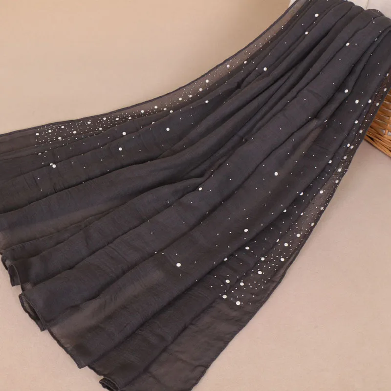 Hot selling hijab scarf for spring new fashion  viscose  scarf shawl with beads