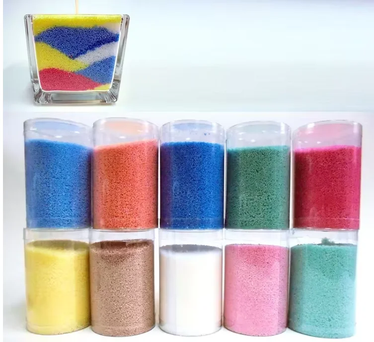 DIY Beaded Sand Wax for Candle Making Kit colorful Refillable Pearled Sand Wax