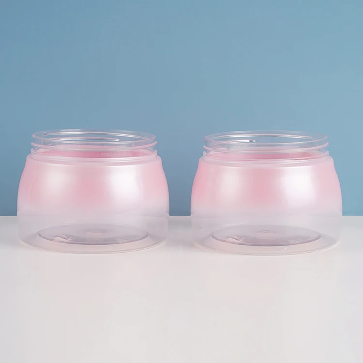 300ml Pet Plastic Cosmetic Container Wide Mouth Jar For Scrub Skincare Cream Body Butter PET Jars With Lids
