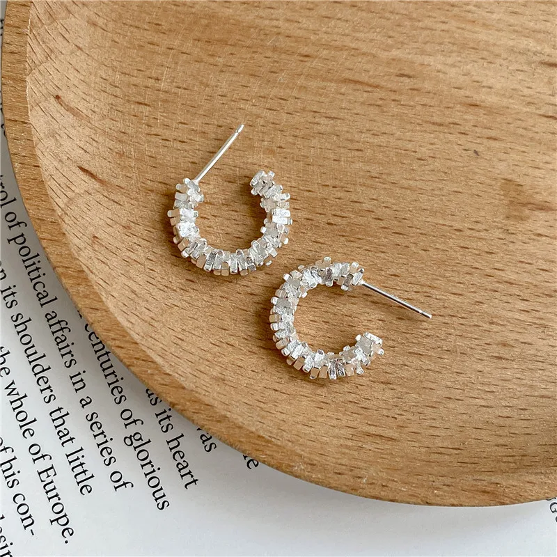 Wholesale Jewelry Korean Fashion Glitter Design S925 Sterling Silver Earrings