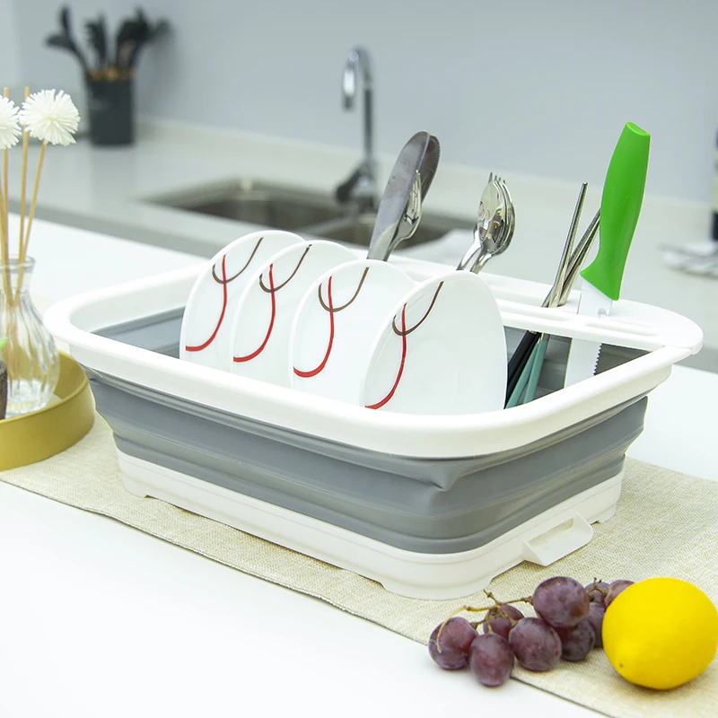 Multifunction Kitchen telescopic silicone Collapsible Folding Colander Strainer