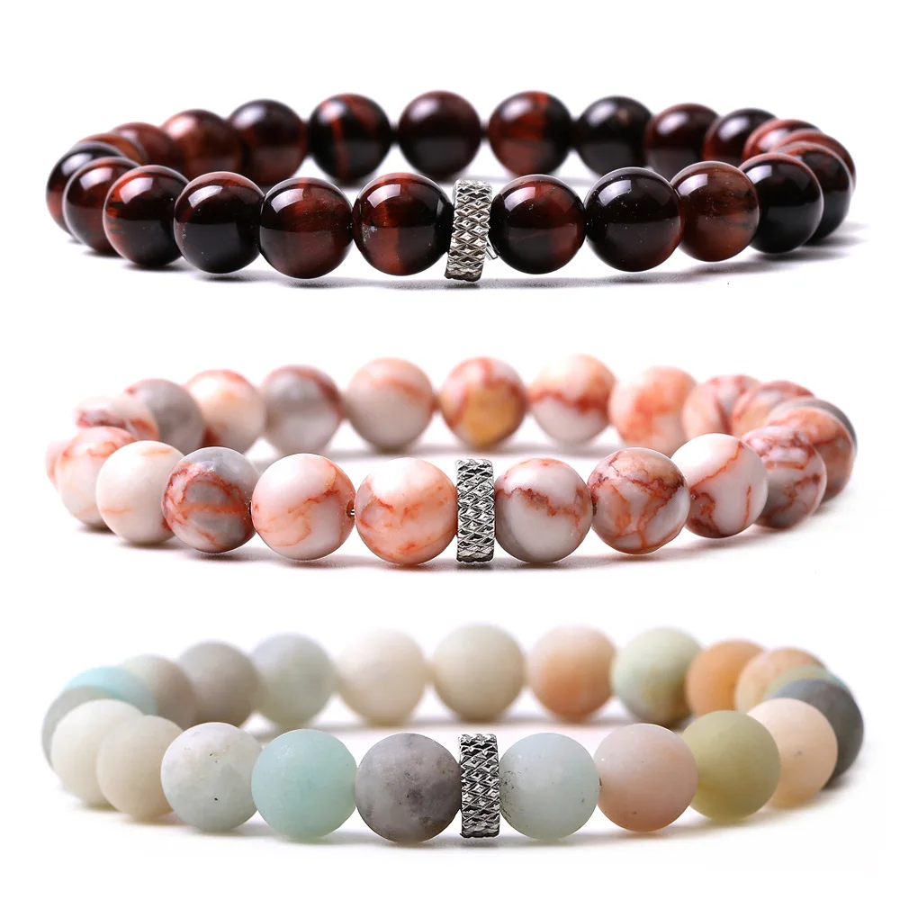 Assorted Healing Chakras Beads Tiger Eye Stone Bracelet Women Men Woven Energy Buddha Bracelets