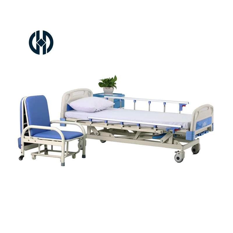 Hospital Icu Medical Manual Integral Lift Nursing Bed Intensive Care Unit Hand-cranked Three-function Hospital Bed
