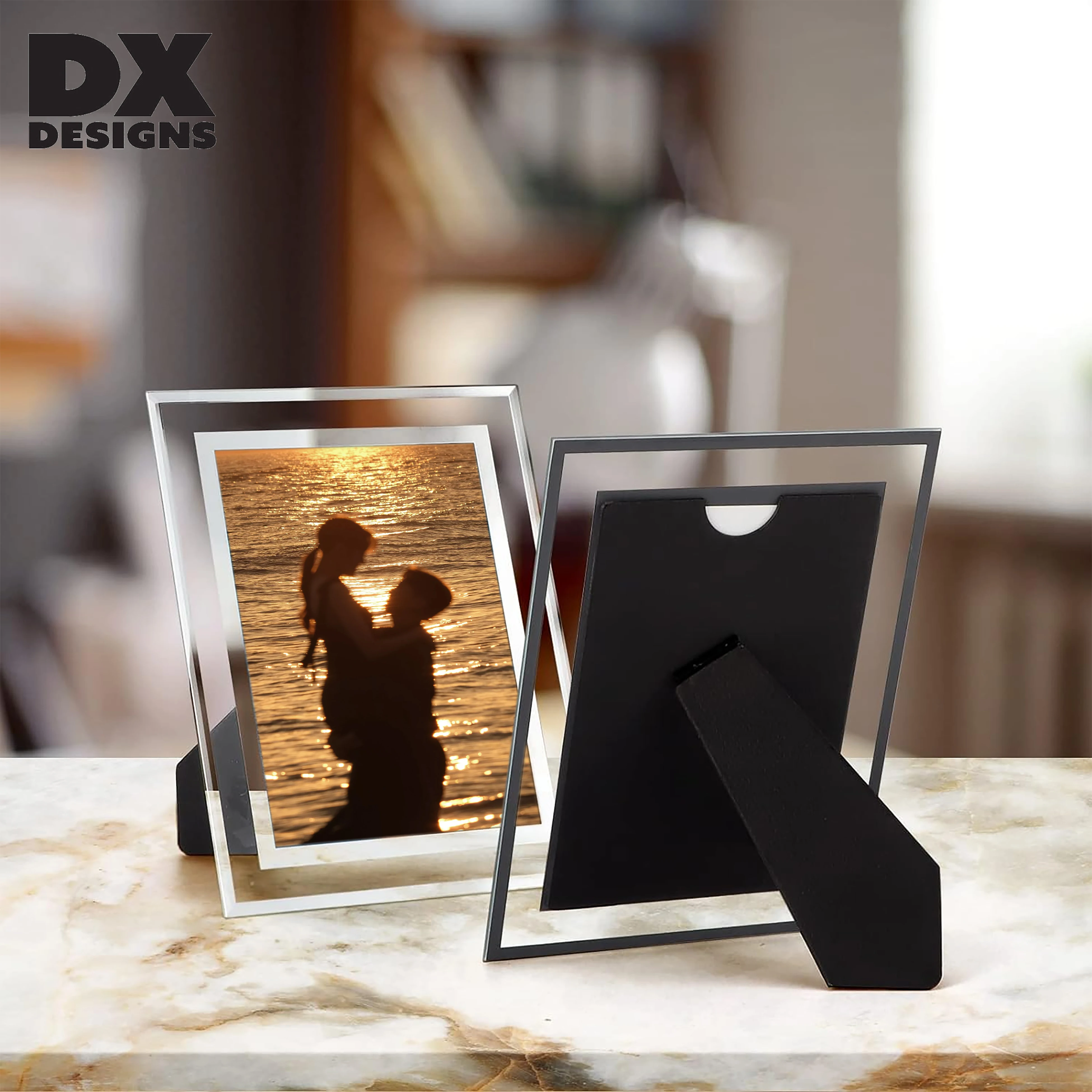 customized crystal glass gold photo frame 4x6 5x7 8x10 Picture Frame Glass for Tabletop Display Vertical or Horizontal