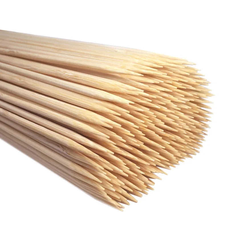 Barbecue Bamboo Stick Disposable Bamboo skewer 15-50cm Sticks Long Skewer Wood Bamboo Bbq Sticks