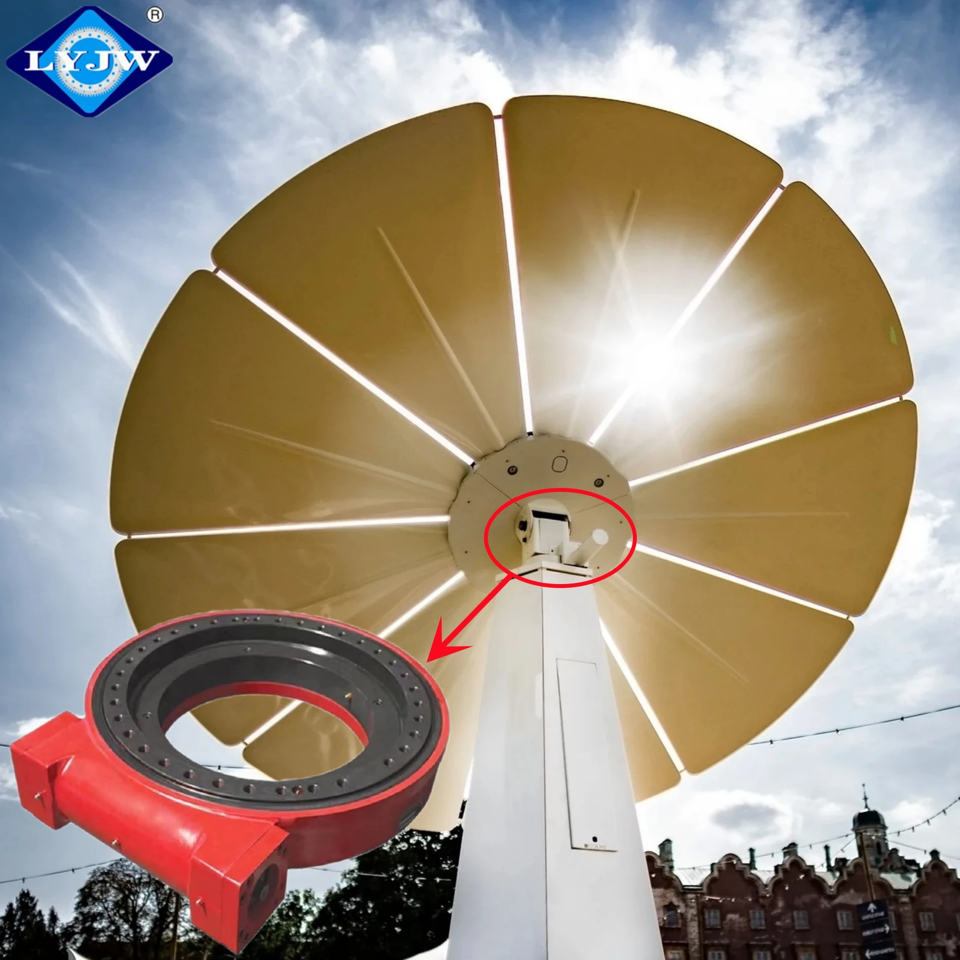 Luoyang JW Waterproof IP65 IP66 SE7 Slewing Drive Worm Drive Solar Tracker Enclosed Dual Axis Motor For Solar Panel