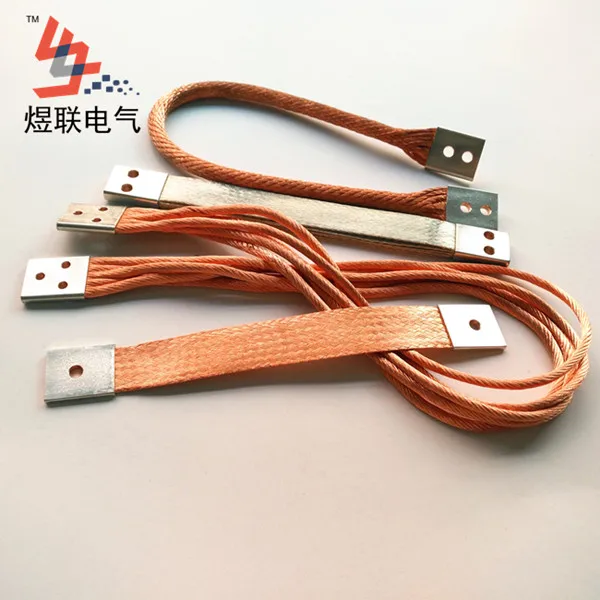 diameter 0.15mm Copper flexible connector  flat braided wire grounding wire