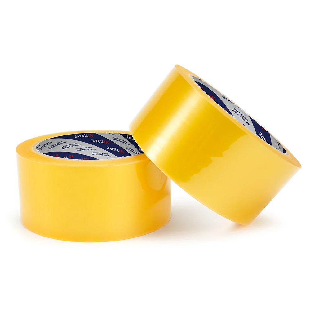 Rubber Base Yellowish Color Custom Design Sealing Bopp Tape