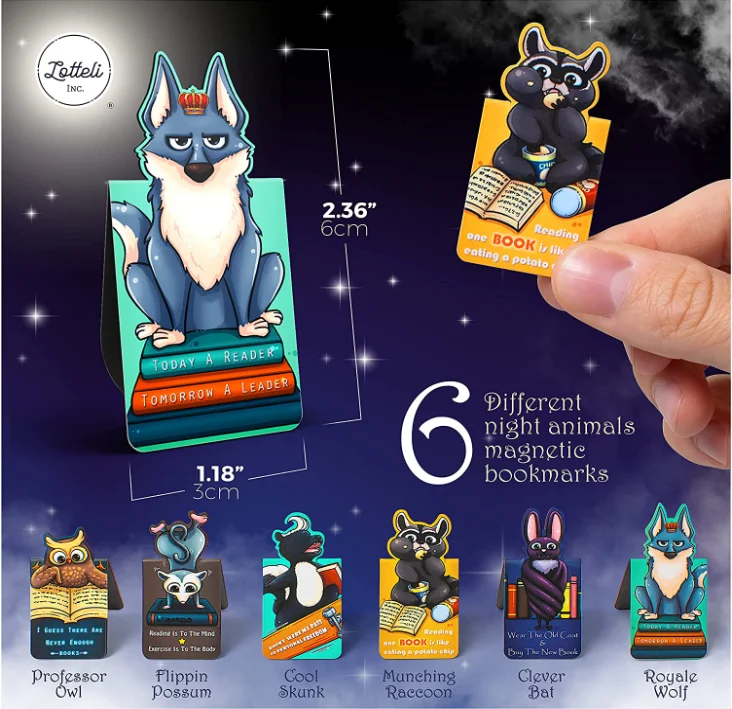 Folding Paper Printing Book Marker Bookmarker Fridge Magnet Card Paper Magnetic Bookmarked