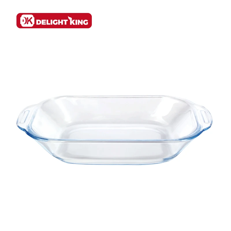 Wholesale Oven Safe Borosilicate Glass Bakeware set heat resistant rectangular glass baking dish