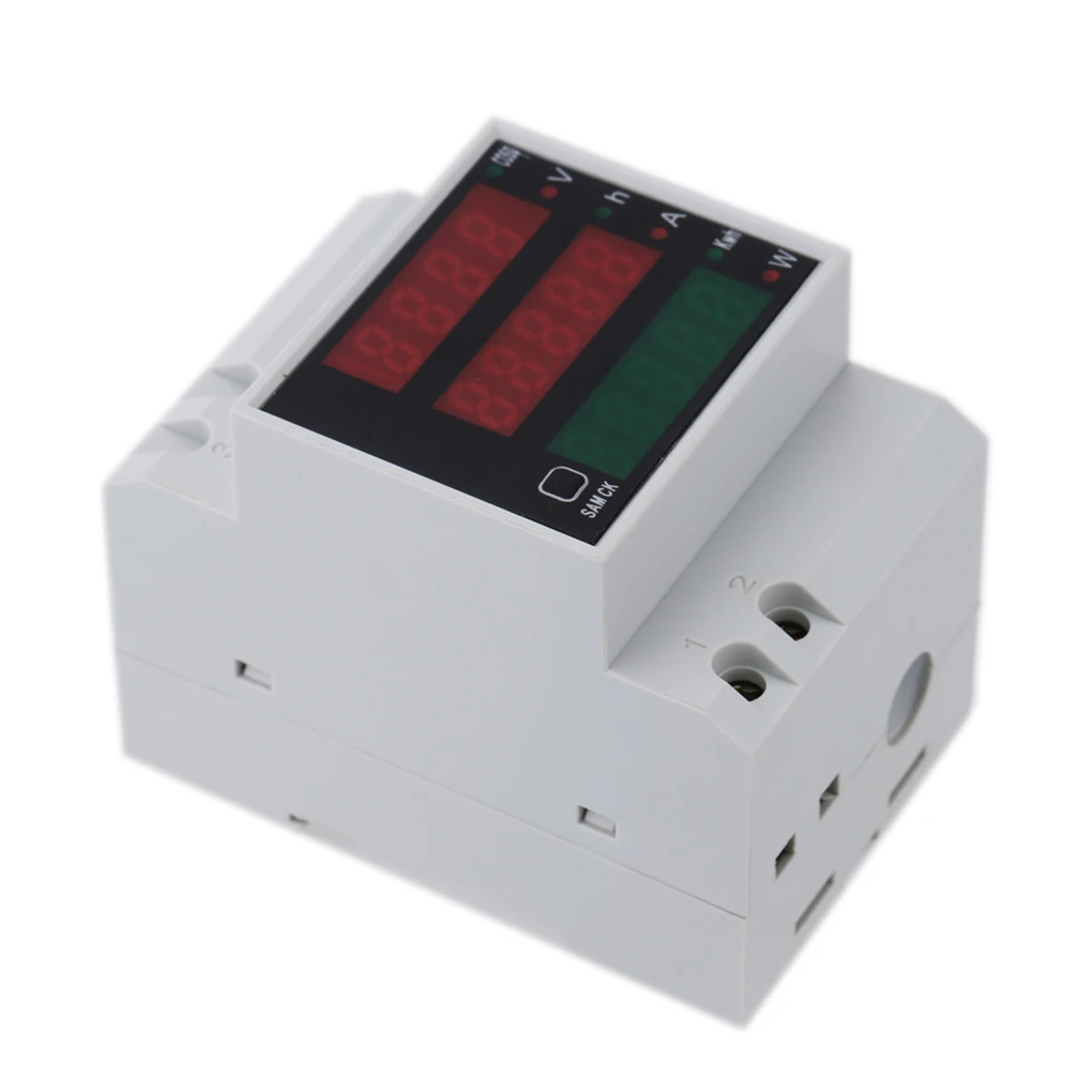 D52-2047 DIN Rail Digital Multifuction Wattmeter AC200-450V Voltmeter AC 0-100A Ammeter Current Voltage Energy Meter