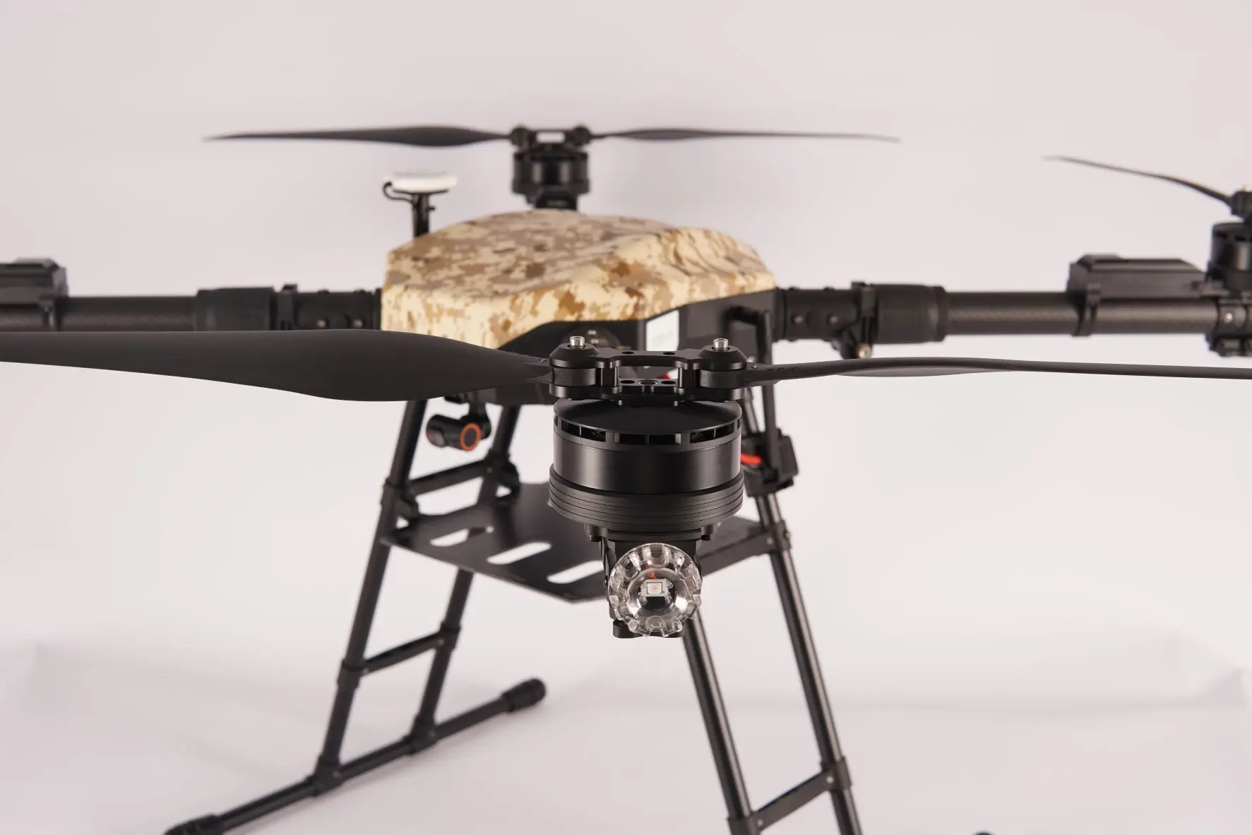 One-piece injection molding, arm-wrapped molding structural materials aerial delivery and transportation UAV