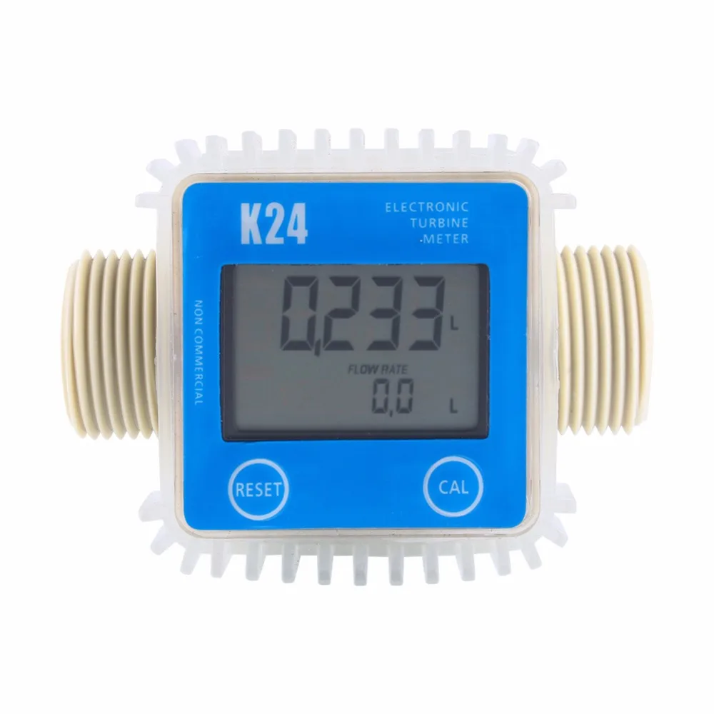 Digital K24 Turbine Digital Diesel Oil Fuel Flow Meter Gauge For Chemicals Liquid Water For Chemicals Water Flow Ultrasonic Flow