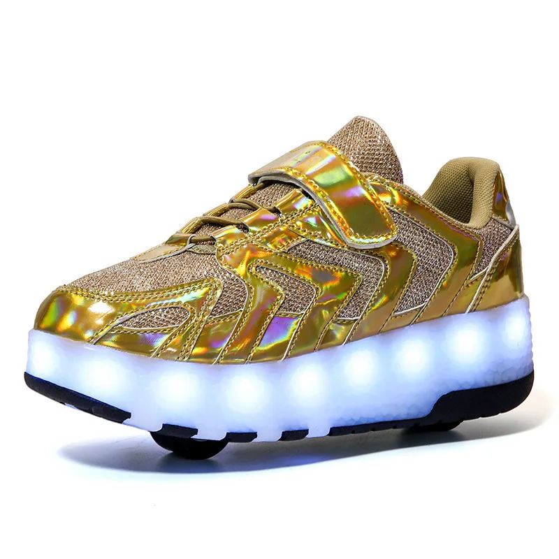 Kids Glowing Girls Sneakers with wheels Led Light up Roller Skates Sport Shoes Outdoor Fashion Luminous Shoes For Kids Boys