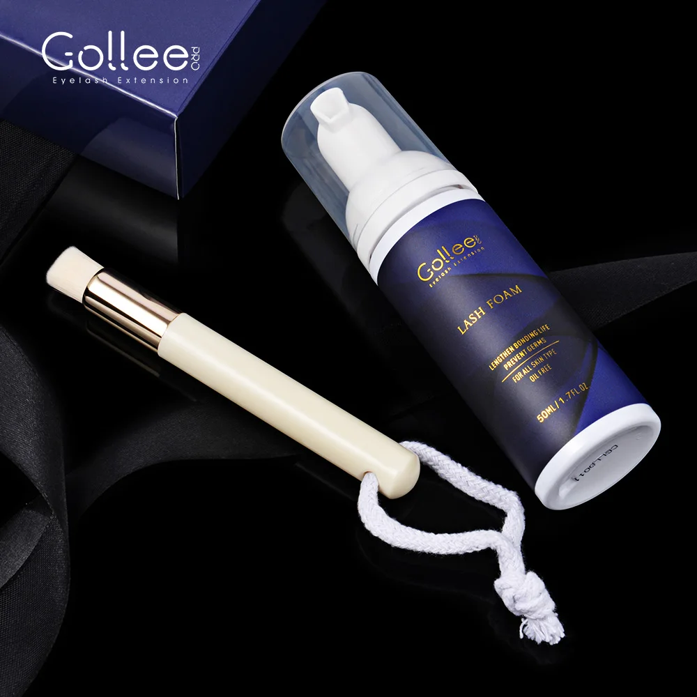 Gollee Logo Custom Private Label Cleanser Cleaning Eyelash Cleaner Foam Cleansing Own Brand Lash Foam Lash Extension Shampoo