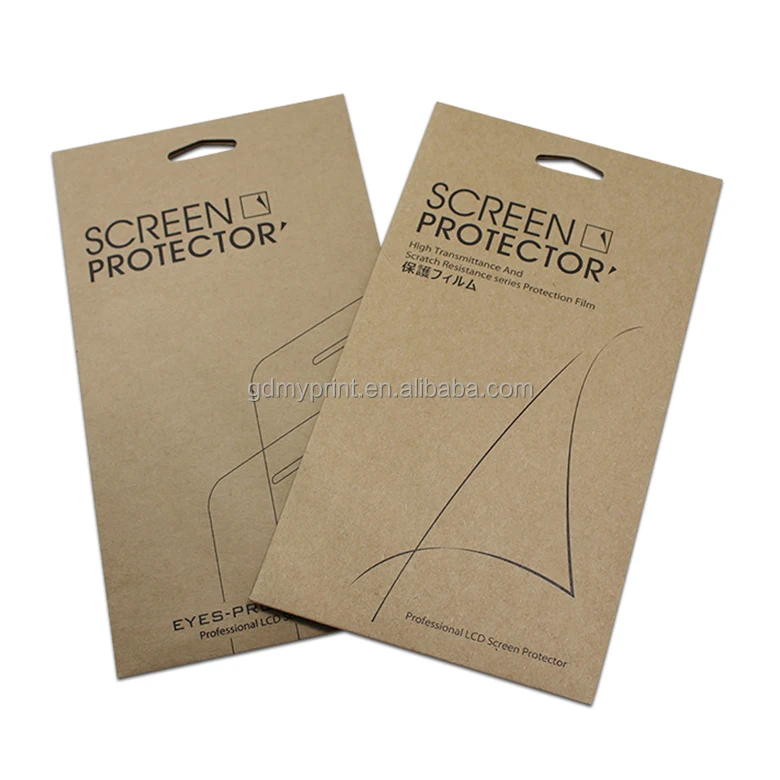 custom logo mobile phone screen glass tenpered protective film packaging paper box screen protector retail packaging