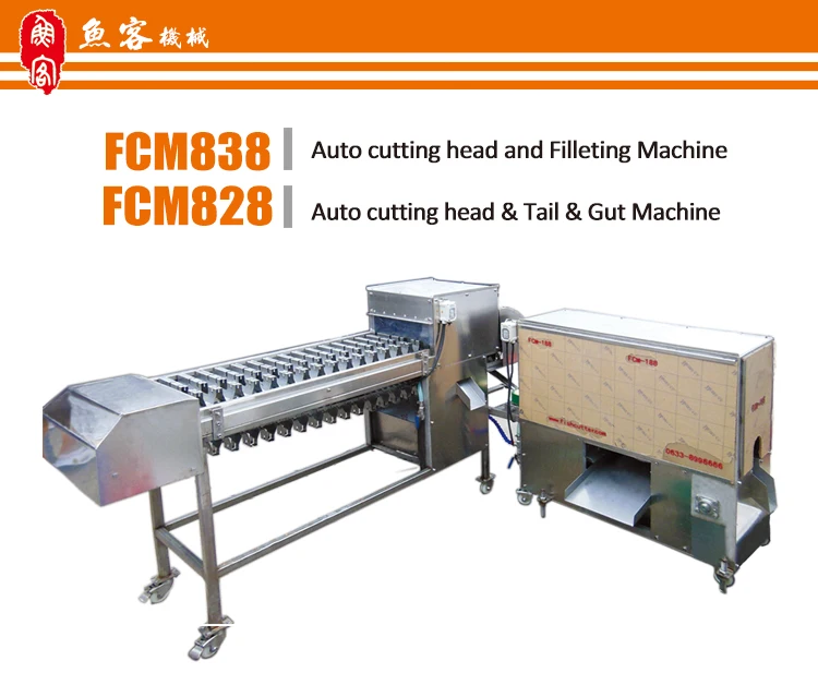 2020 Hot Sale Auto Cutting Head and Filleting Machine Remove Center Bone Commercial Saury Fish Processing Machine Sets