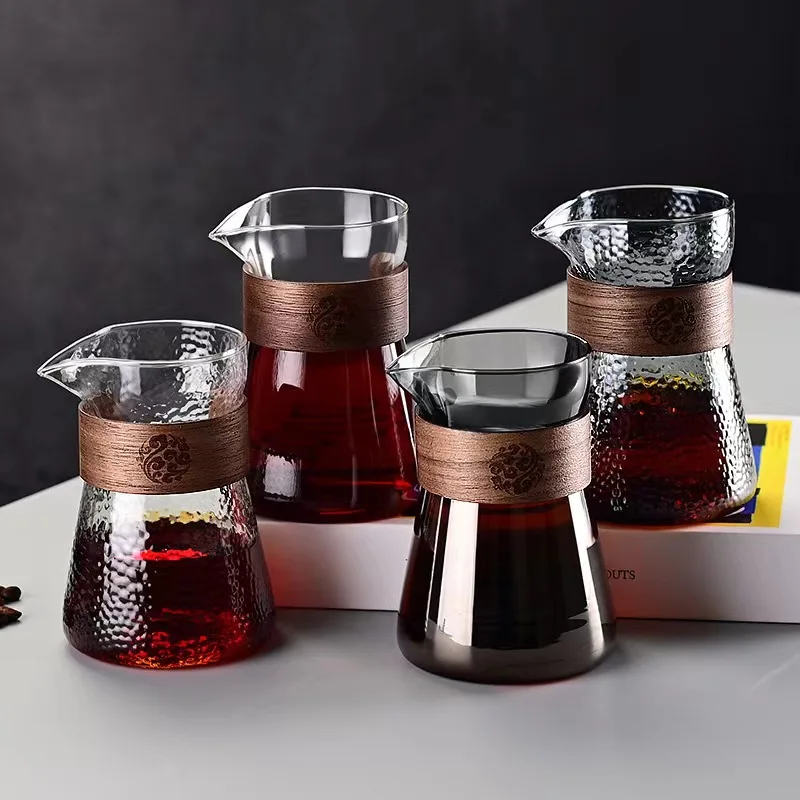 Custom 350ml 600ml High Borosilicate Glass Pour Over Hand Drip Filter Pot With share Coffee pot Paperless Pour Over Coffee Maker