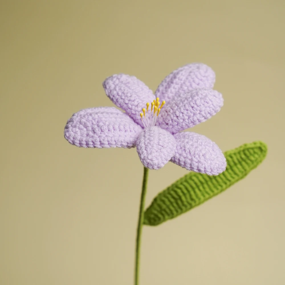 Simulated Wool Hand-knitted Tulip Heart Rose Flower Plush Toys Bouquet Home Decor Accessories Ornament Artificial Flowers