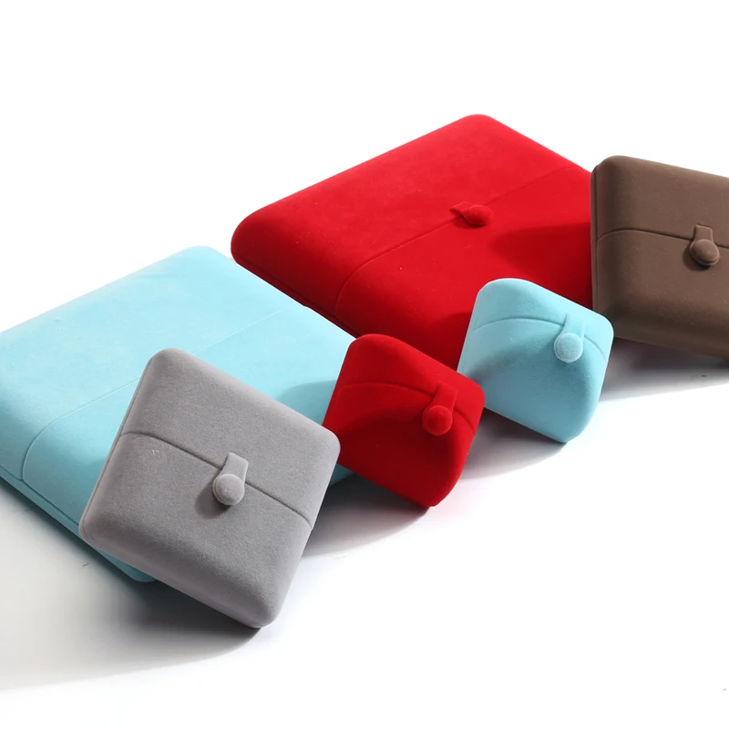 Manufacturer custom luxury double open velvet jewelry storage earring ring box packaging gift box