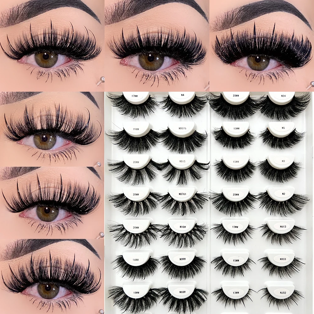 2024 New Products Spikes Eyelash Strip Lashes That Look like Eyelash Extensions 15-25mm Fluffy Mink Lashes