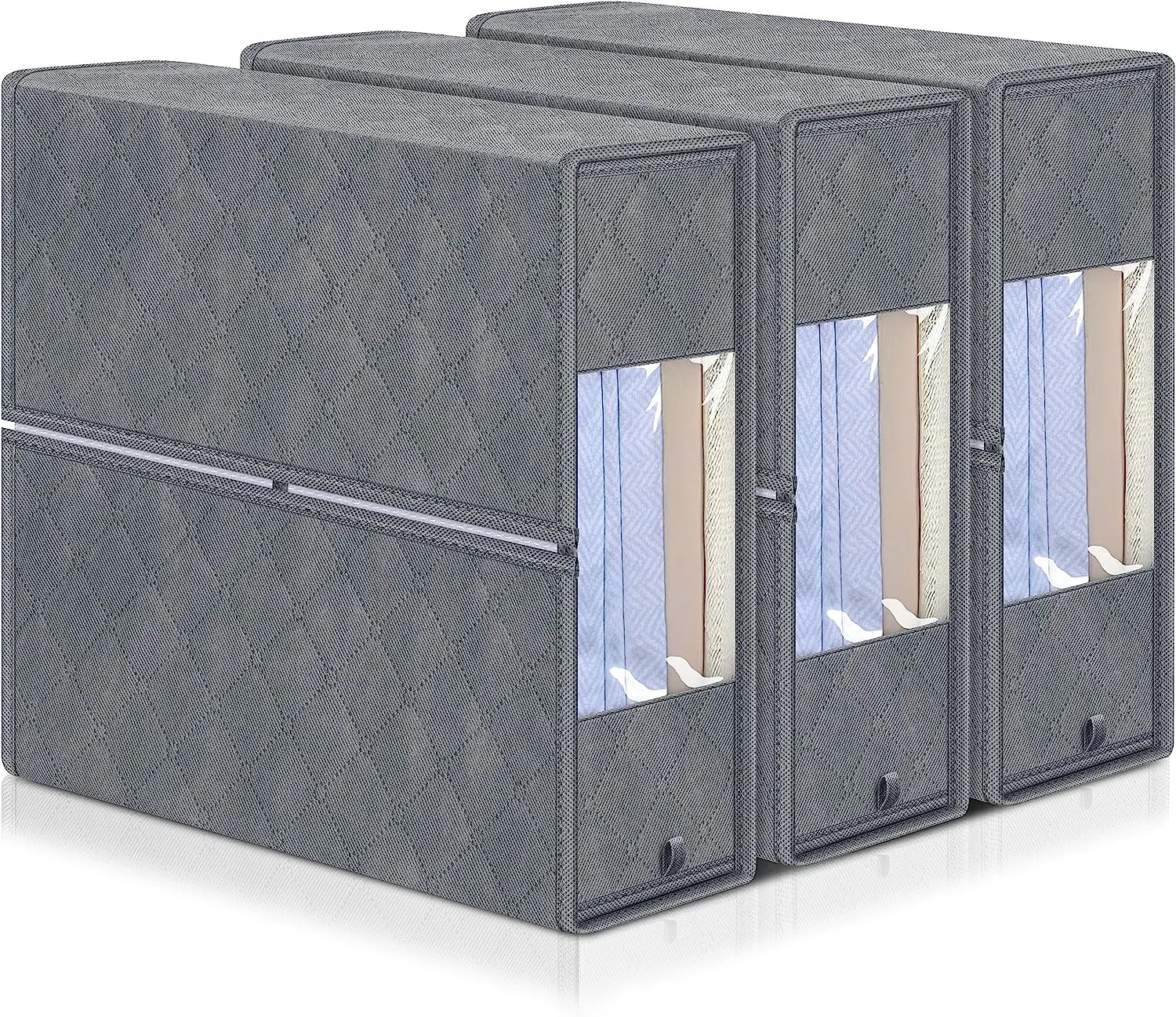 Hot Selling 3 Set Wardrobe Clothing Storage Bins Moisture-Proof Foldable Bed Sheet Storage Organizer