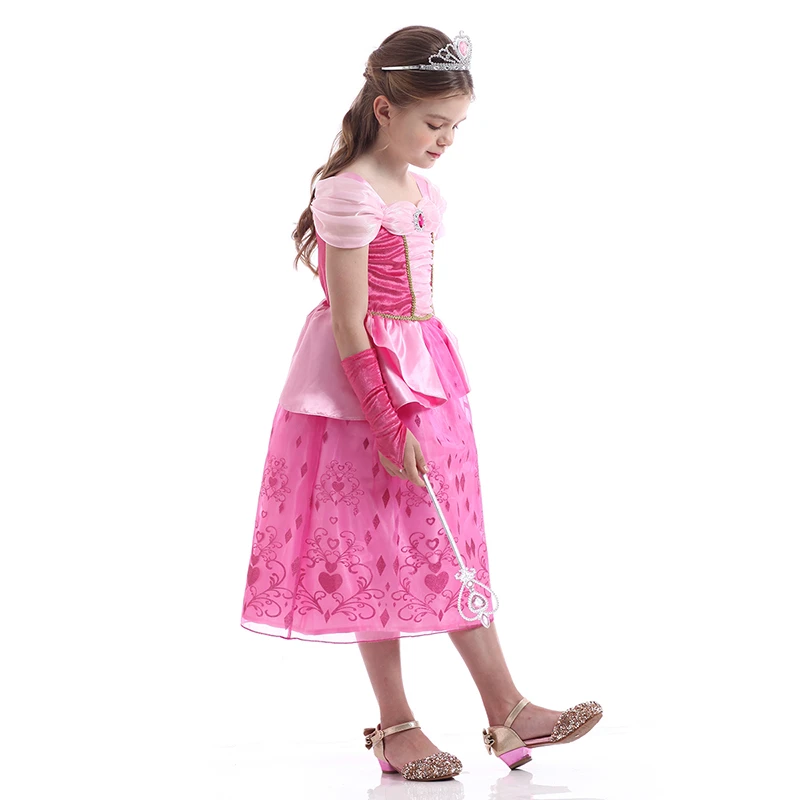 Girls Cosplay Costume Aurora Princess  Rapunzel Sleeping Beauty Dress Princess Aurora Costume Kids Party Dresses for girl