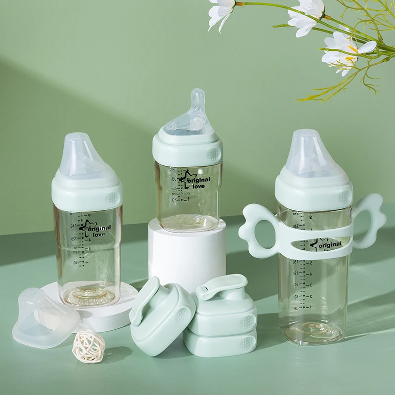 Manufacturer New Born Biberon Square Design Wide Mouth Sippy Cup Feeding Pour BPA Free PPSU Versatile Baby Bottle