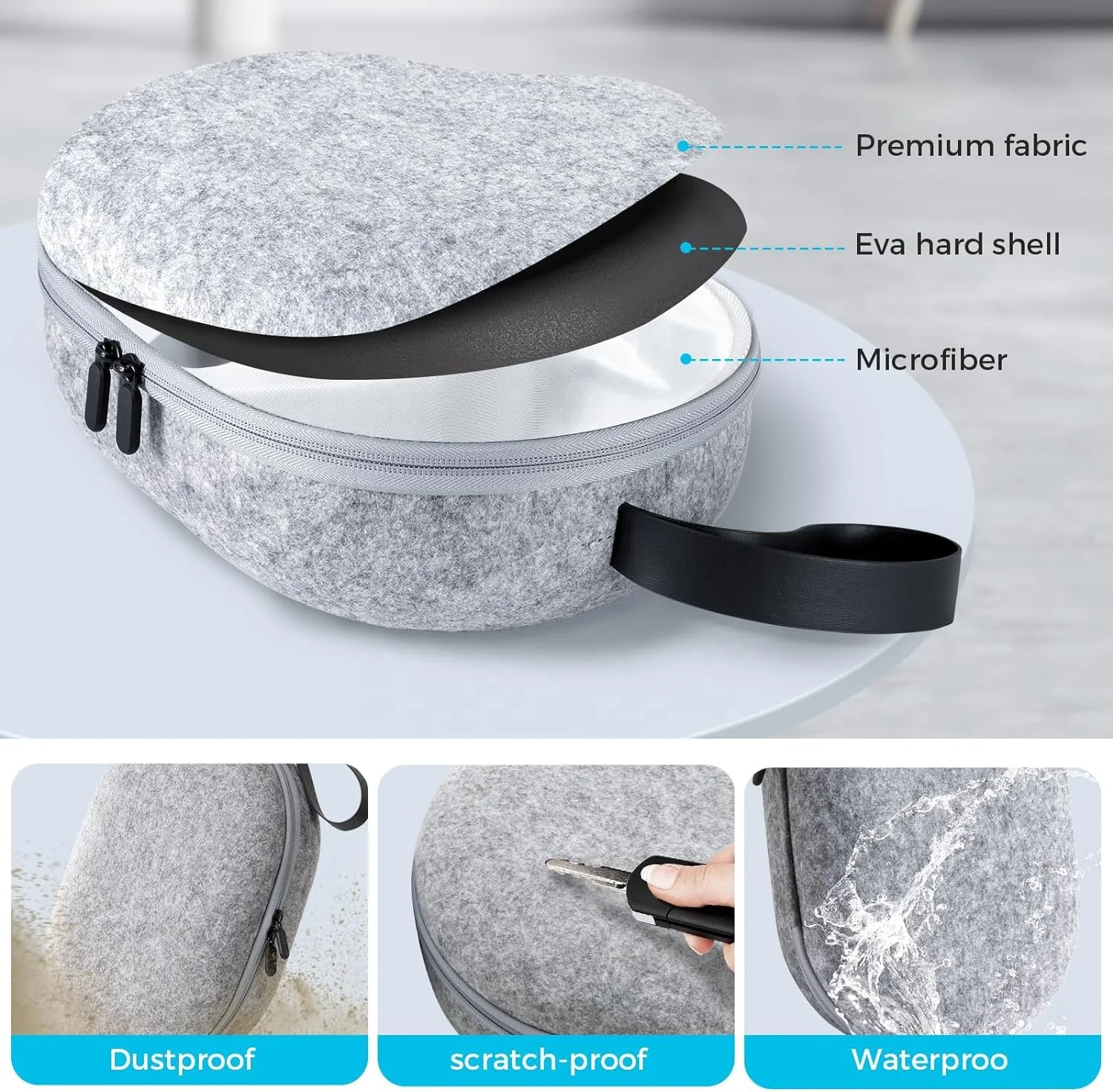 OEM Wholesale High Quality Felt VR Headset Storage Bag Custom Waterproof Shockproof VR Box Hard Shell Travel VR Glasses EVA Case