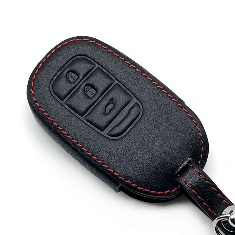 Leather Car Key Cover Remote Fob Shell Case Auto Accessory For Honda CR-V CRV Civic Accord Pilot HR-V Pilot Sport 2022 2023 2024
